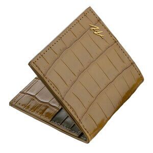Luxury Alligator Leather Wallet – Handmade Slim Minimalist Yellowish Wallet